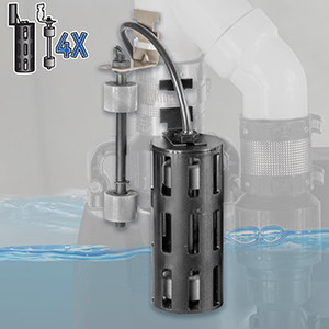 Two Dual Float Switches on the Basement Watchdog Combo Pump